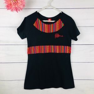 PERU | Lama Peruvian Lima Womens Black Shirt
